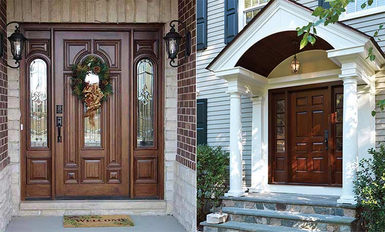 wood front doors with glass