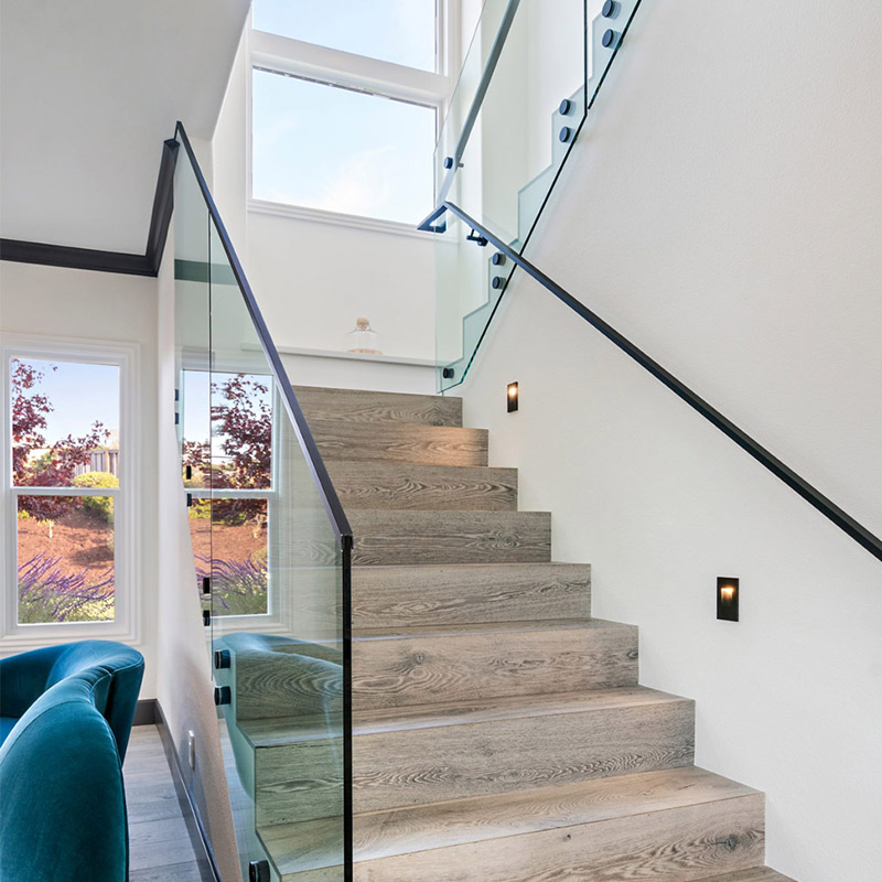 frameless glass stair railing
