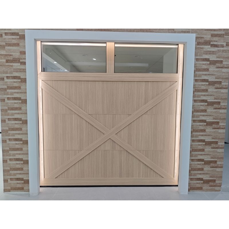 wood look aluminum garage door